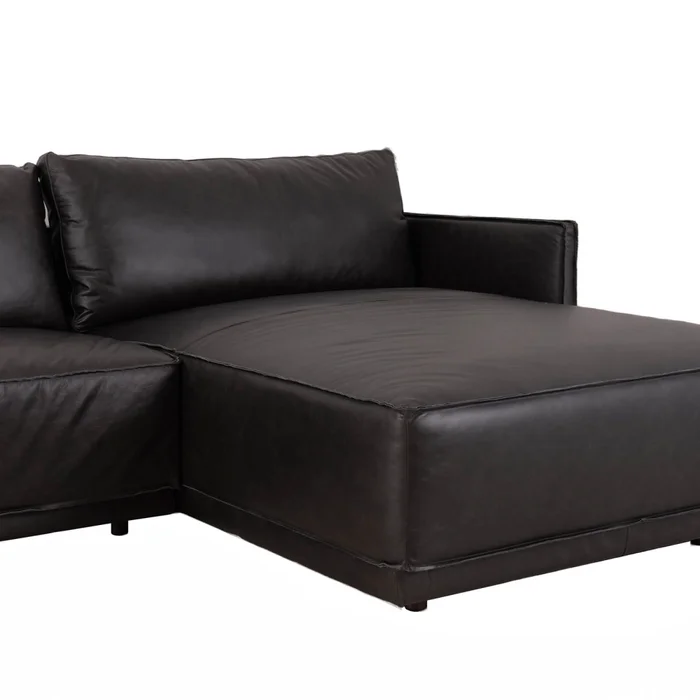 Sillón C/chaise Cuero-100-natural Negro Romeo Tp3 La Paz en Negro - Sillones y sofás, Uruguay | Divino, vista 5
