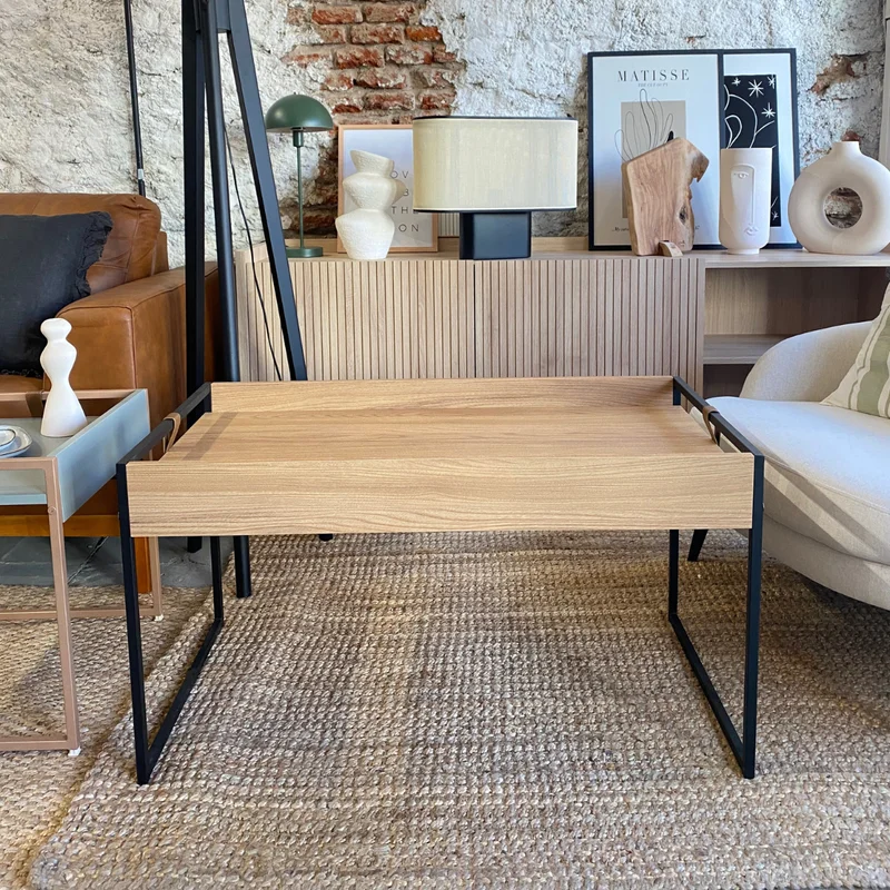 Mesa de Centro Rectangular Columbia Alta - Olmo (Negro) en Madera natural - Mesas de living, Uruguay | Berna Home, vista 4