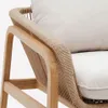 Set Vellana sofá 3 plazas, 2 sillones y mesa centro madera maciza acacia FSC 100% cuerda b en Beige, Blanco, Natural - Sillones y sofás, Uruguay | Kavehome, vista 4 de 8