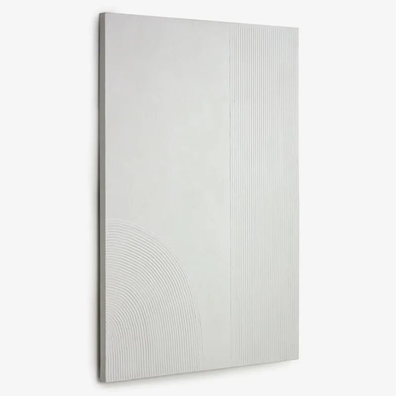 Lienzo Adelta rayas blanco 80 x 110 cm en Blanco - Decoración de pared, Uruguay | Kavehome