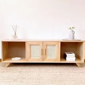 Rack para TV en Madera natural - Muebles, Uruguay | Decoramuss