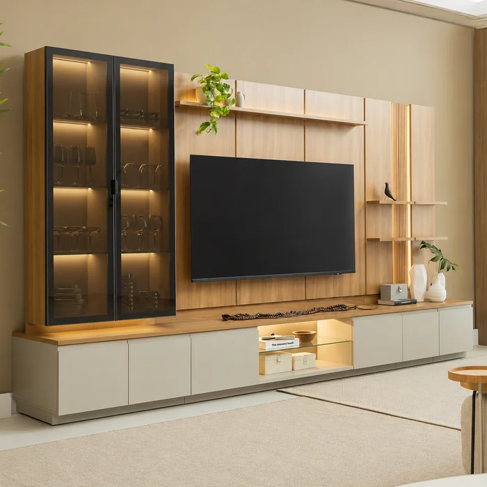 Conjunto Modular - Magnum 380CM - Cristalero con Led - Muebles para TV, Uruguay | Balton, vista 2