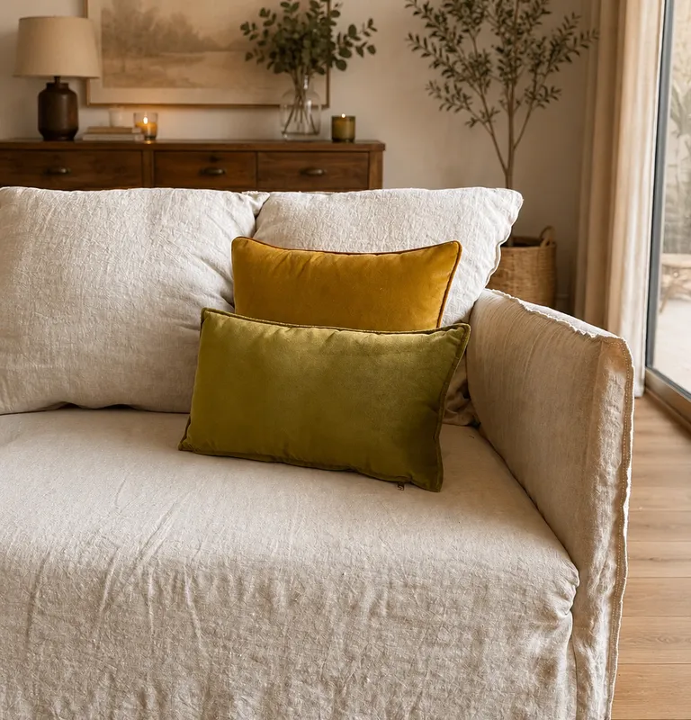 Duo Verde Musgo & Miel en y un estilo - Textiles, Uruguay | Decilo con Alma