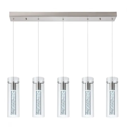 Colgante led lineal cinco cilindros efecto agua 30W en Plateado - Lámparas colgantes, Uruguay | Iluminica