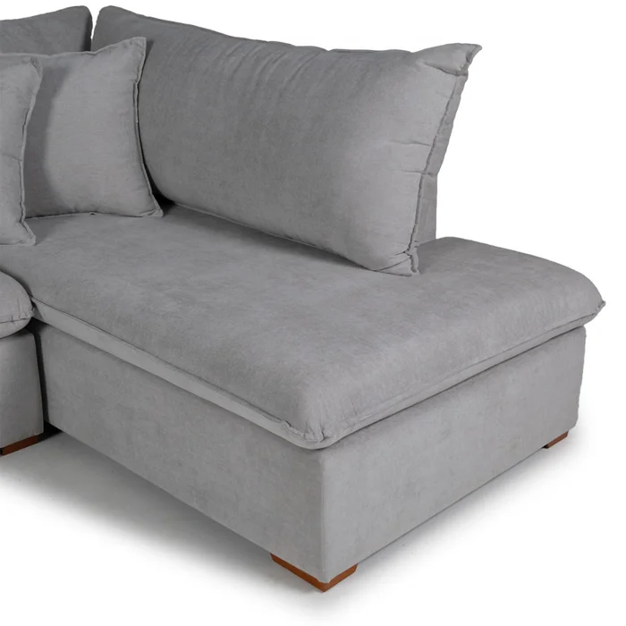 Rinconera Atualitta - Tela Microfibra - Chaise Derecho - TC1009 (Plata) en Gris - Sillones y sofás, Uruguay | Nyr, vista 4