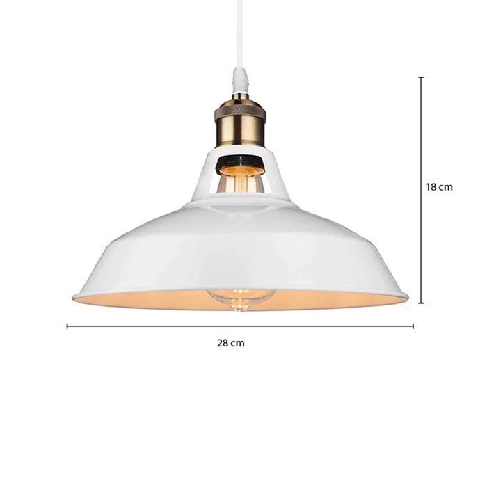 Lámpara Colgante Gatsby Blanca ø 28 cm en Blanco - Lámparas colgantes, Uruguay | Serlux, vista 5