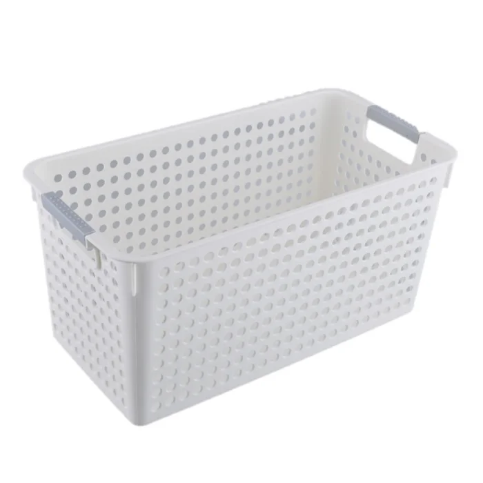 Cesto Almacenamiento Angosto Grande en Blanco - Canastos, Uruguay | Buho Store