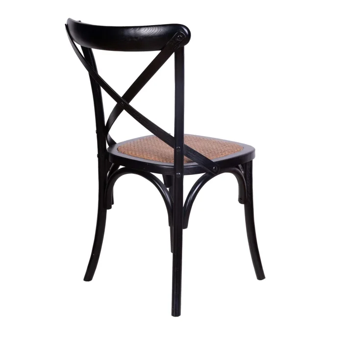 Silla De Comedor Madera Negro Cruceta en Negro - Sillas, Uruguay | Divino, vista 3
