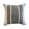 ALMOHADON CON TRENZAS Y FLECOS 45x45CM GRIS en Gris - Textiles, Uruguay | Decohogar, vista 2 de 3