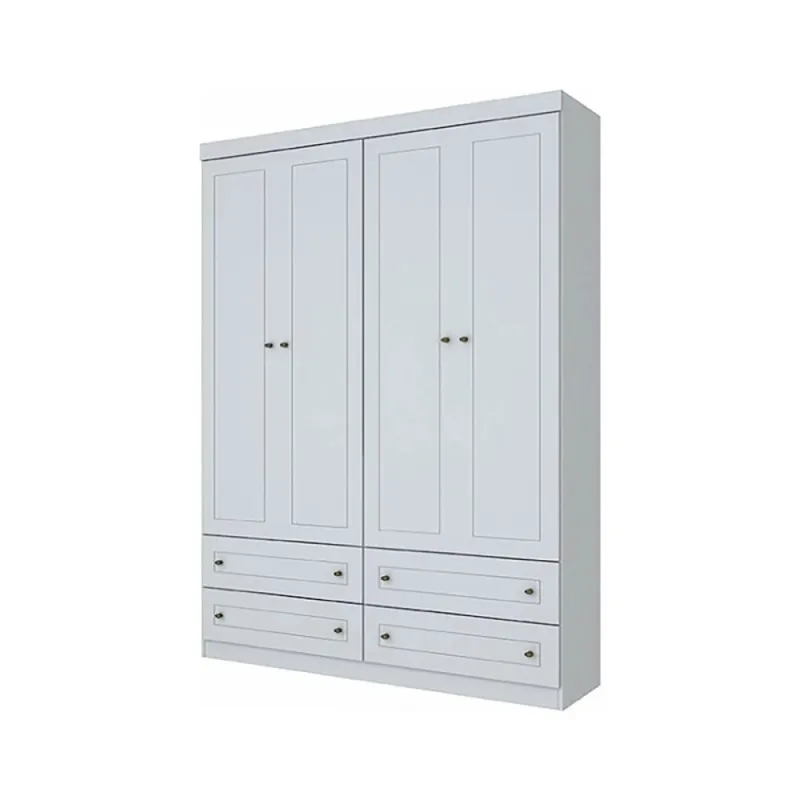 Ropero Americano 4 Puertas Blanco Mdf en Blanco - Roperos y placares, Uruguay | Albanés