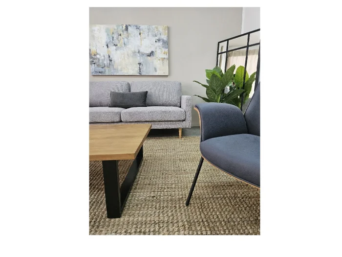 Sofá PRADA 3 cps PREVENTA - Gris Claro Tela Rústica en Gris - Sillones y sofás, Uruguay | Finkel, vista 4