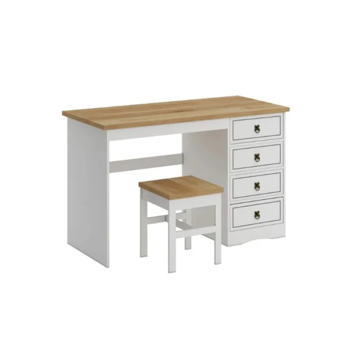 Escritorio 4 Cajones - Linea Monterrey - Blanco en Blanco - Escritorios, Uruguay | Ecowood, vista 2