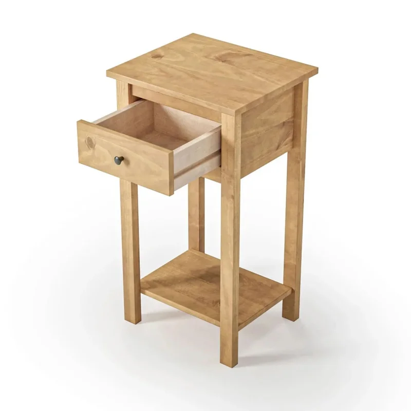 Mesa De Arrime Aparador 1 Cajón - Línea Maden - Marrón en Blanco - Mesas de arrimo, Uruguay | Ecowood, vista 4