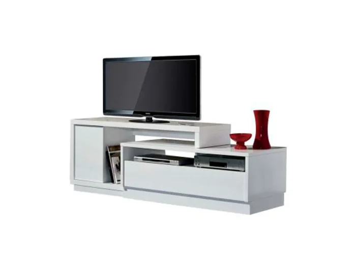 Rack extensible Hades en Blanco - Muebles para TV, Uruguay | Arquetipo