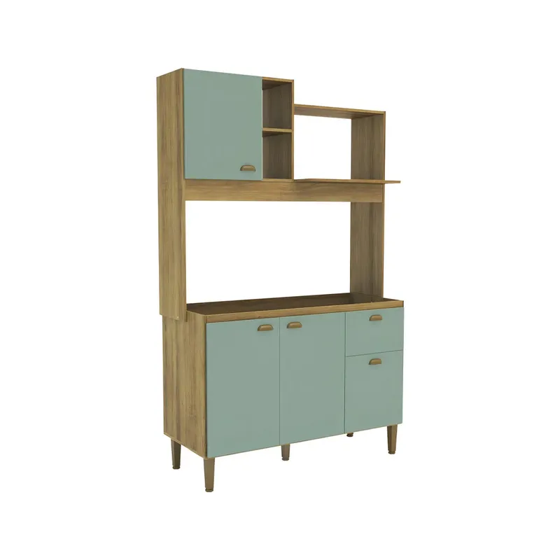 Kit De Cocina Azaleia 3 Puertas 2 Cajones Con Patas Mdp en Verde, Uruguay | Soy Hogar