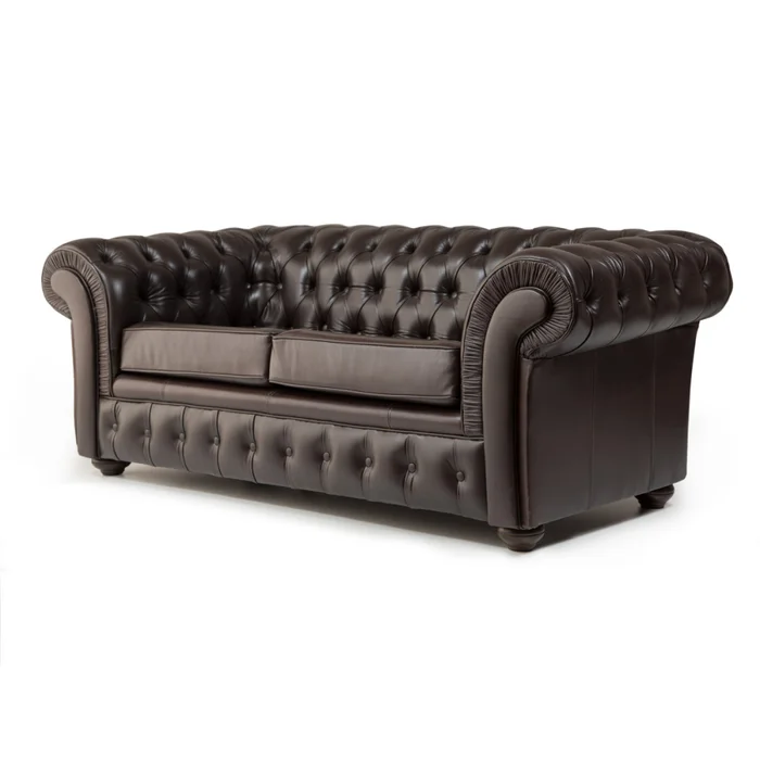 Sofá Chesterfield Divo - Cuero Natural - 2 cuerpos - A fabricar en Marrón - Sillones y sofás, Uruguay | NYR