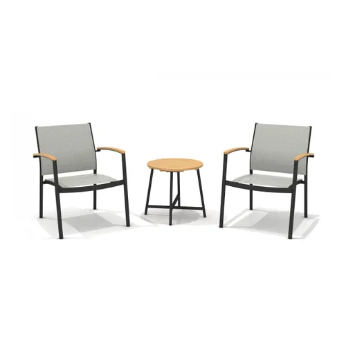 Conjunto de Jardín 2 sillas mas mesa - Copenhague en Gris - Muebles para el exterior, Uruguay | Rústico Hogar