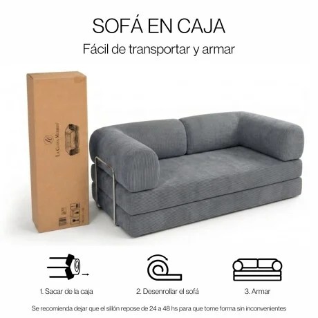 Sillón Cama 2 Cuerpos CloudNest - Gris en Gris - Sillones y sofás, Uruguay | La Cueva Muebles, vista 12
