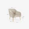 Butaca Bobly de chenilla beige y patas de madera acabado natural en Beige - Butacas, banquetas y puffs, Uruguay | Kavehome, vista 9 de 9