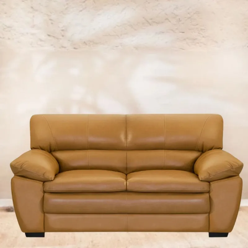 Sillón 100% Cuero - 2 Cuerpos Premium - Camel en Marrón - Sillones y sofás, Uruguay | Nario Hogar