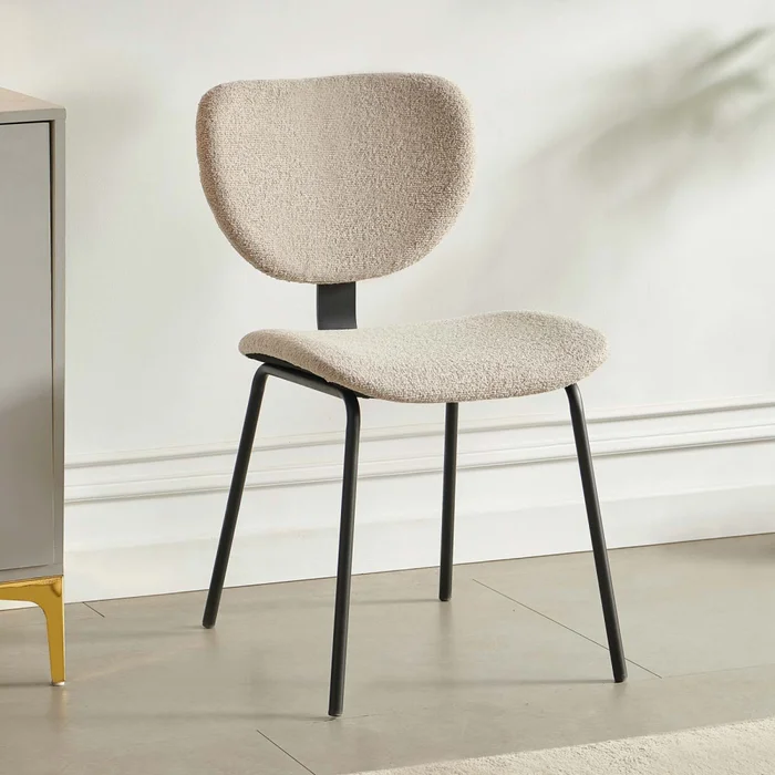 Silla De Comedor Metal-y-tela Natural-beige Hibisco en Beige - Sillas, Uruguay | Divino