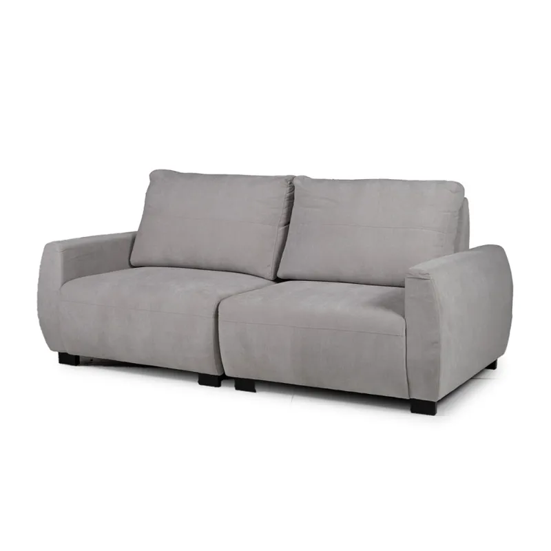 Sofá Carino (Retráctil) - Tela Microfibra - 2 cuerpos - Kruger 06-155 (Ceniza) en Gris - Sillones y sofás, Uruguay | NYR