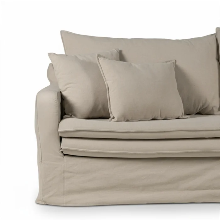 Sofá Gin con Funda - Tela Rústica - 3 cuerpos - TD5263-1636 (Capuccino) en Beige - Sillones y sofás, Uruguay | NYR, vista 3