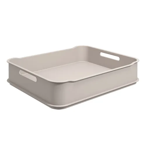CESTO PLASTICO RECTANGULAR LIGHT GRAY COZA. 38x32x8CM en Gris - Canastos, Uruguay | Decohogar