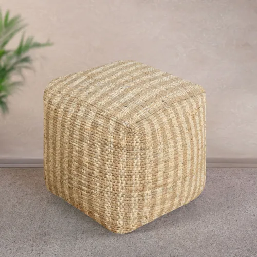 Pouf Kameel Natural/beige Algodón Denim en Beige - Textiles, Uruguay | Divino