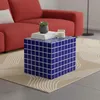 Mesa Lateral Ceramica Azul Egeo en Azul - Mesas de living, Uruguay | Divino, vista 1 de 5