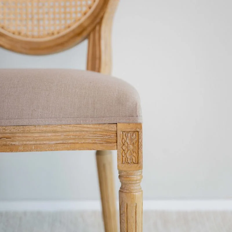 Silla Ovalo / Natural con tapizado beige en Madera natural - Sillas, Uruguay | Fábrica Italiana, vista 3