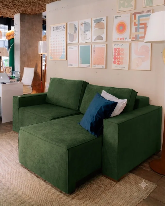 Sofá Retráctil España 3 Cuerpos (210cm) EASY CLEAN – Verde en Verde - Sillones y sofás, Uruguay | Berna home, vista 3
