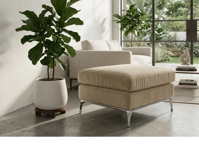 Puff-Isla PEDER Beige en Beige - Butacas, banquetas y puffs, Uruguay | Finkel