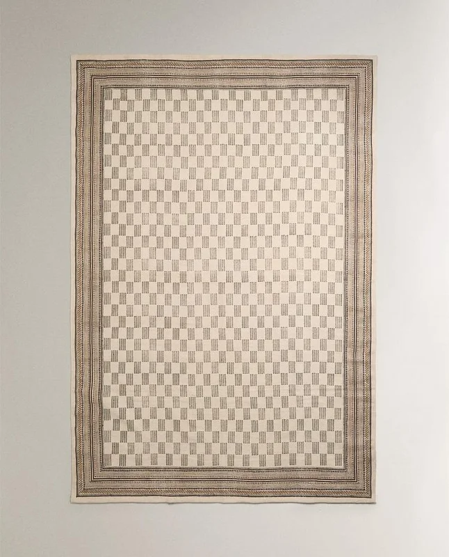 ALFOMBRA ALGODÓN BLOCK PRINT en Beige - Alfombras, Uruguay | Zara Home, vista 4