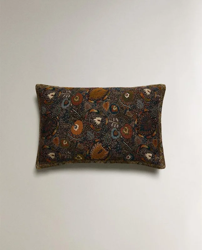 FUNDA COJÍN JACQUARD FLORAL en Multicolor - Textiles, Uruguay | Zara Home, vista 4