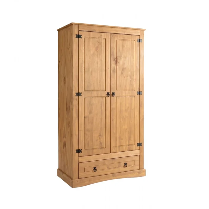 Ropero 2 puertas 1 Cajón Madera - Linea Mexicana - Natural en Madera natural, Uruguay | Rústico Hogar, vista 2