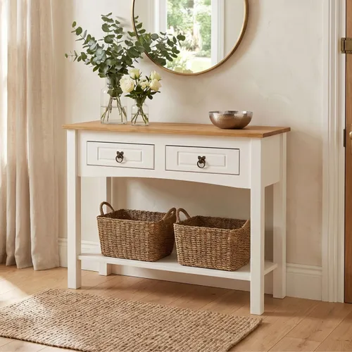 Aparador 2 Cajones Madera Maciza - Linea Mexicana en Blanco - Aparadores y recibidores, Uruguay | Rústico Hogar