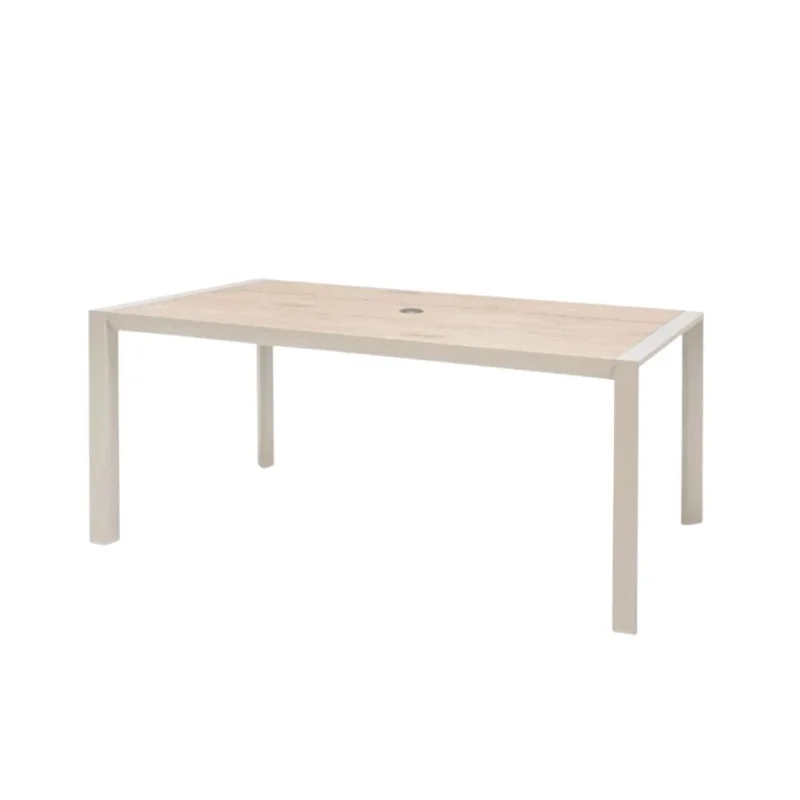 Juego de Jardín Mesa Rectangular Urbanite + 6 Sillas de Acero y Ratán Gris en Gris - Muebles para el exterior, Uruguay | Rústico Hogar, vista 4