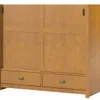 Ropero 2 puertas corredizas 2 cajones - Madera maciza - Linea Colonial - Marron en Marrón - Roperos y placares, Uruguay | Rústico Hogar, vista 4 de 5