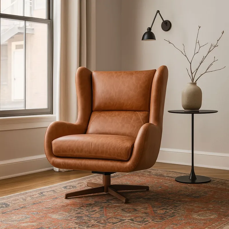 POLTRONA ITALIAN SWIVEL MARRÓN en Marrón - Butacas, banquetas y puffs, Uruguay | Viasono