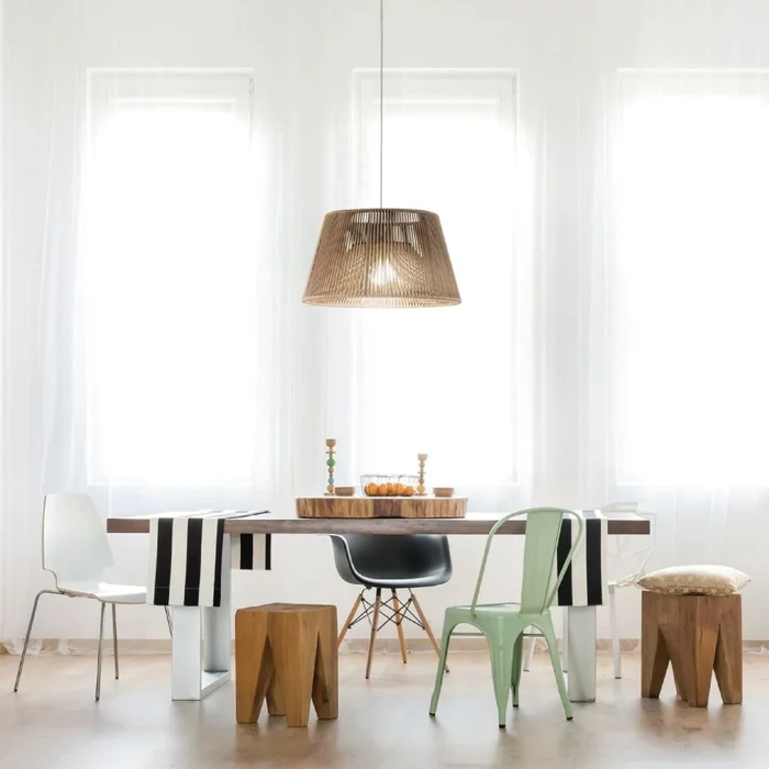 Lampara de techa natural/beige, realizada en fibras cien por ciento naturales en Beige - Lámparas colgantes, Uruguay | Koz, vista 2