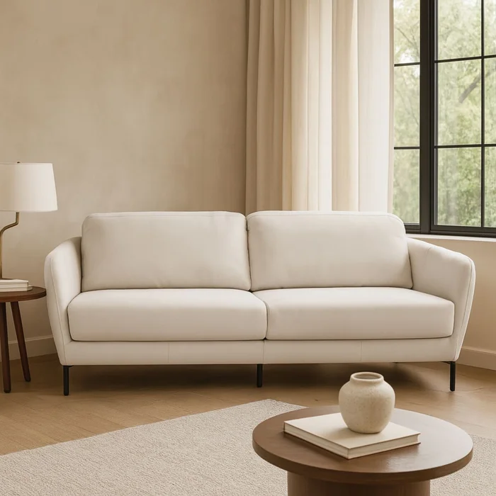 Sofá JASPER BLANCO 3 CUERPOS en cognac o offwhite - Sillones y sofás, Uruguay | Viasono