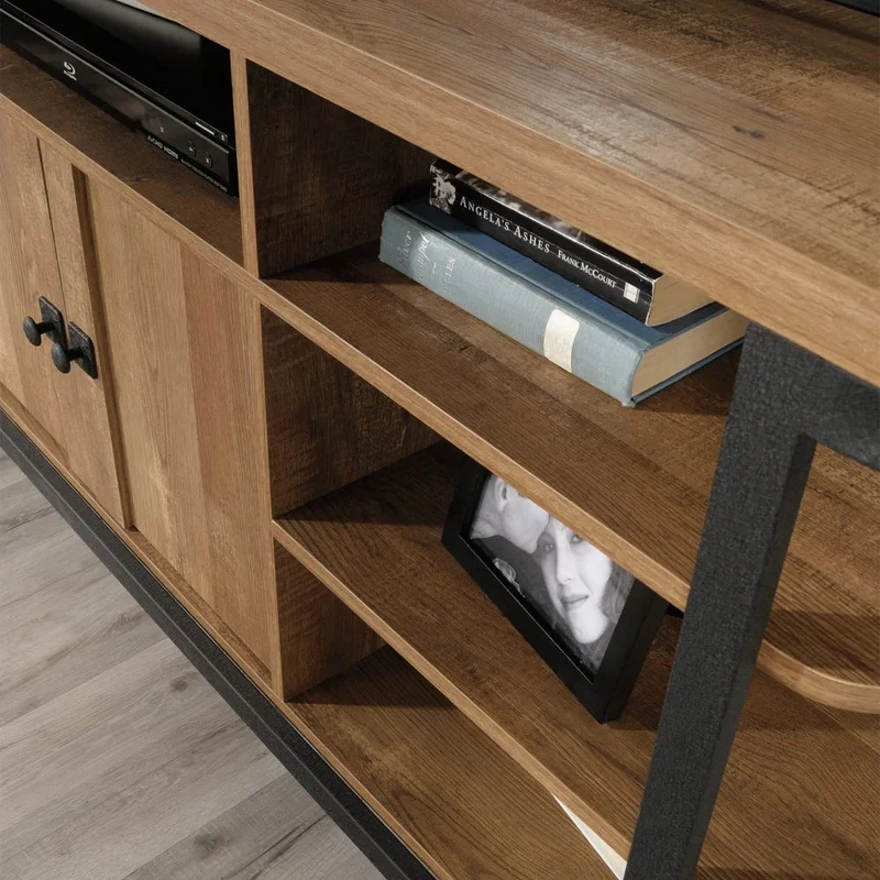 Rack Tv Múltiple Estantería y Puertas - Sauder en Madera natural - Muebles para TV, Uruguay | Ecowood, vista 3