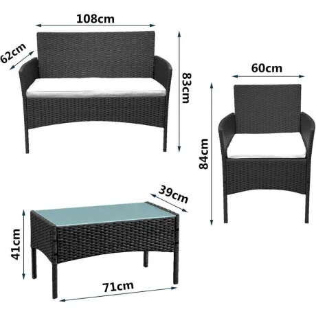 Juego de jardin Aruba Negro en Negro - Muebles para el exterior, Uruguay | La Cueva Muebles, vista 8