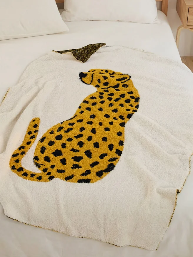Manta Estampa Leopardo en Blanco - Textiles, Uruguay | Cabana, vista 2