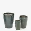 Set Rotja de 3 maceteros de terracota con acabado azul glaseado Ø 26 / 35 / 47 cm en Azul - Muebles para el exterior, Uruguay | Kavehome, vista 1 de 6