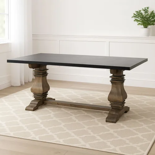 MESA DE COMEDOR FRENCH Negro en Negro - Mesas de comedor, Uruguay | Viasono