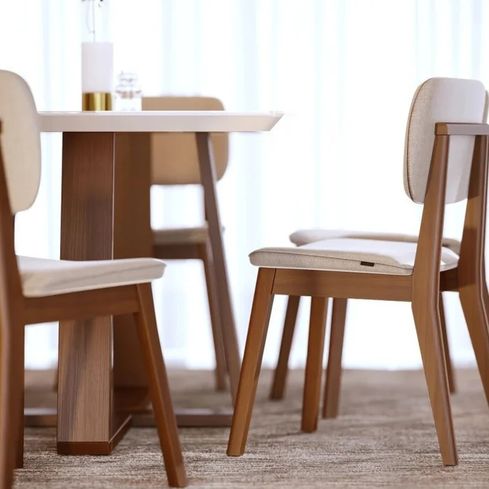 Silla de Comedor - Línea Nevada - Lino/Natural en Beige - Sillas, Uruguay | Ecowood, vista 3
