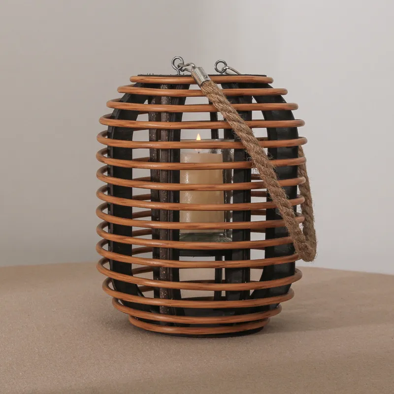 Fanal Bamboo Con Asa De Yute - Velas y Portavelas, Uruguay | Tiendas Montevideo