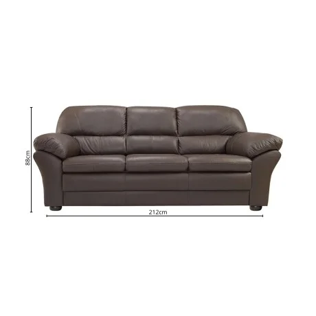Sillon 3 cuerpos Cuero Natural Florencia - Chocolate en Marrón - Sillones y sofás, Uruguay | La Cueva Muebles, vista 6